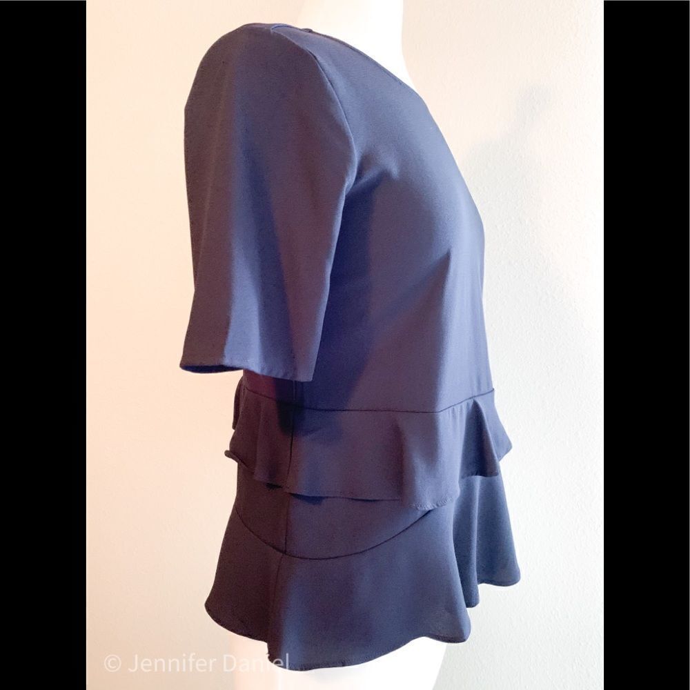 Ann Taylor navy peplum top